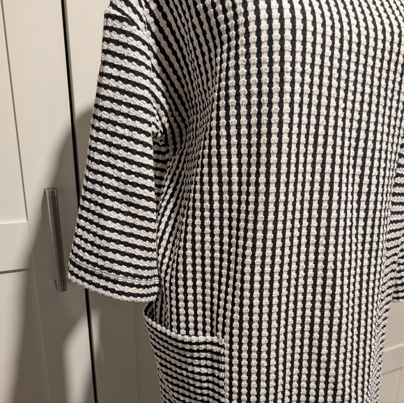 Sz L Jones New York Checked Oversize Boatneck Midi Dress Lagenlook - Picture 8 of 13